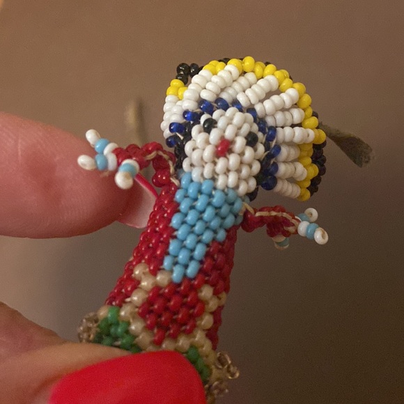 Vintage Zuni handmade bead Chief mini doll keychain pendant collector piece - Picture 7 of 14